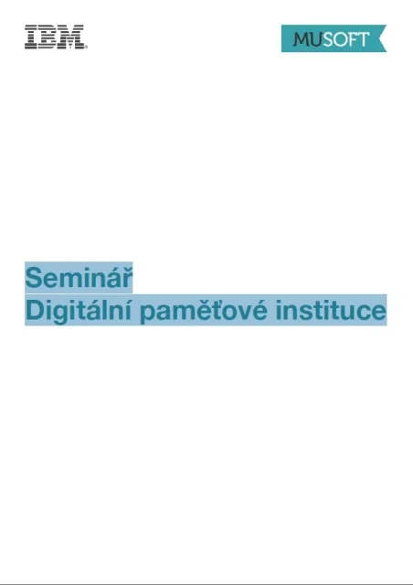 brožura Seminář Digitální paměťové instituce