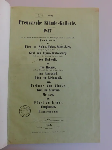 Preussische Stände-Gallerie. 1847.